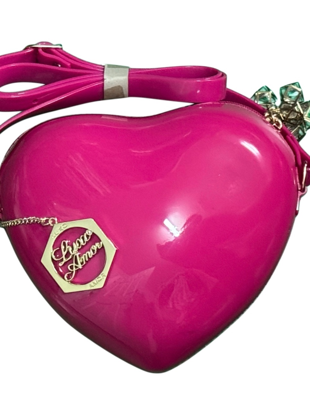 Hot Pink Heart Crossbody Bag